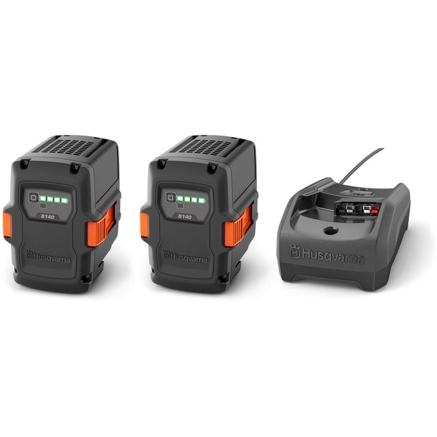 Akkupaketti Husqvarna 36V 2x 40-B140 + laturi 40-C80 (970858802)
