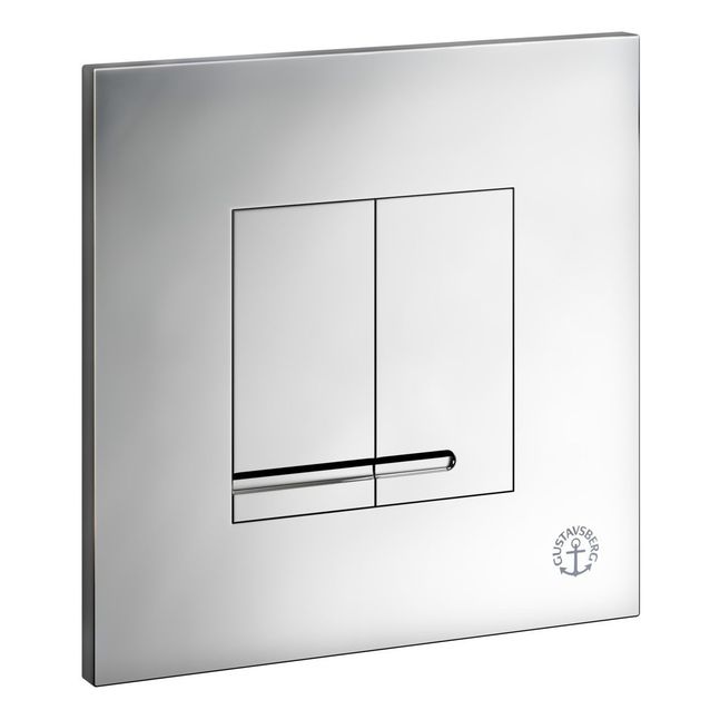 Seinä-WC:n huuhtelupainike Gustavsberg Trimont XS, neliskulmainen, muovi, kiiltävä kromi