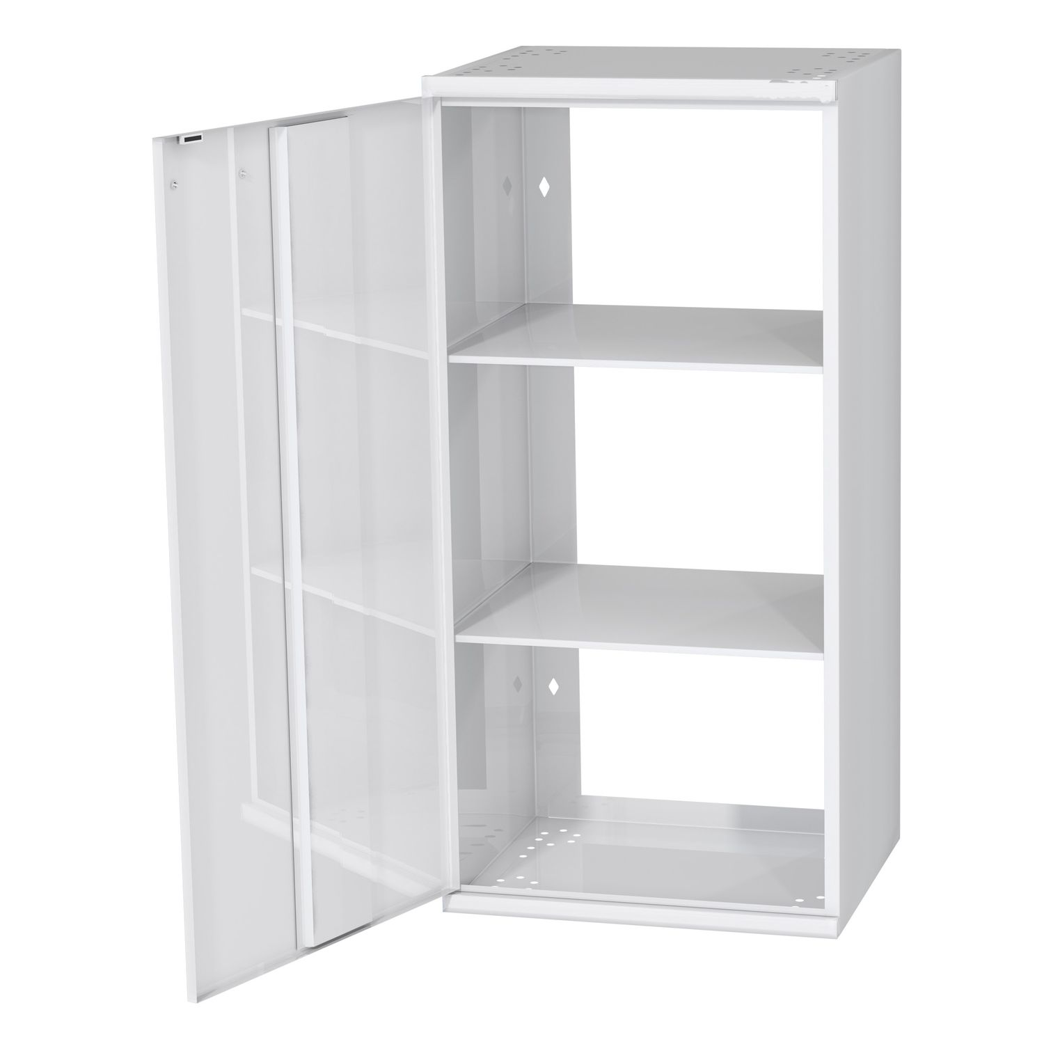 Hyllykaappi Polaria 400x850x350 mm alakaappi vasenkätinen 2 hyllyä valkoinen