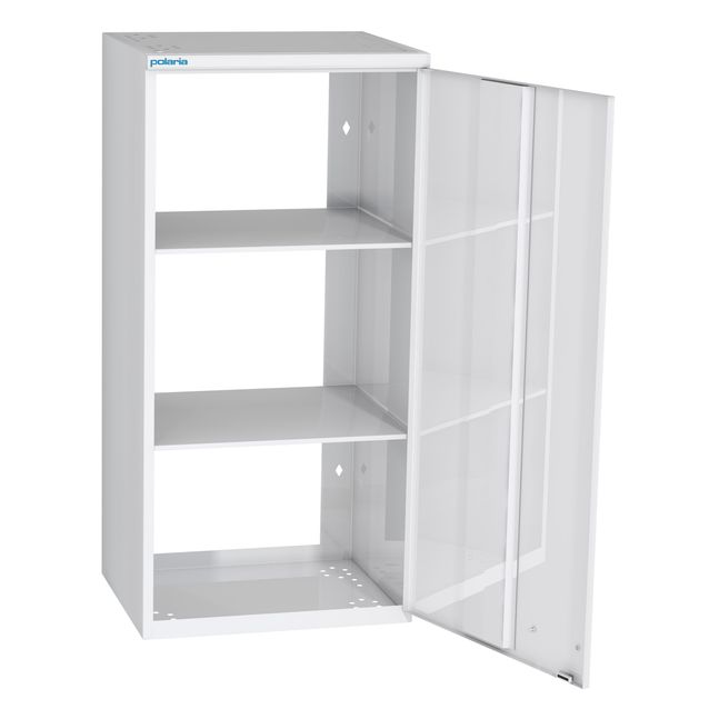 Hyllykaappi Polaria 400x850x350 mm yläkaappi oikeakätinen 2 hyllyä valkoinen