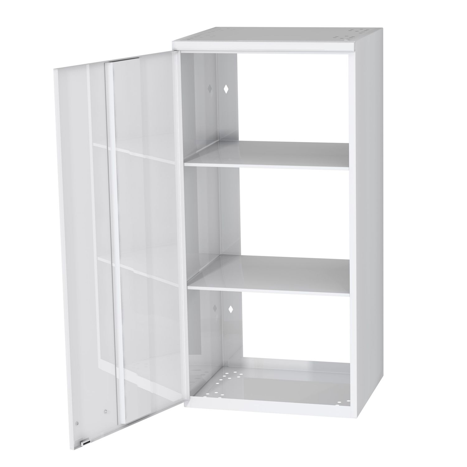 Hyllykaappi Polaria 400x850x350 mm yläkaappi vasenkätinen 2 hyllyä valkoinen