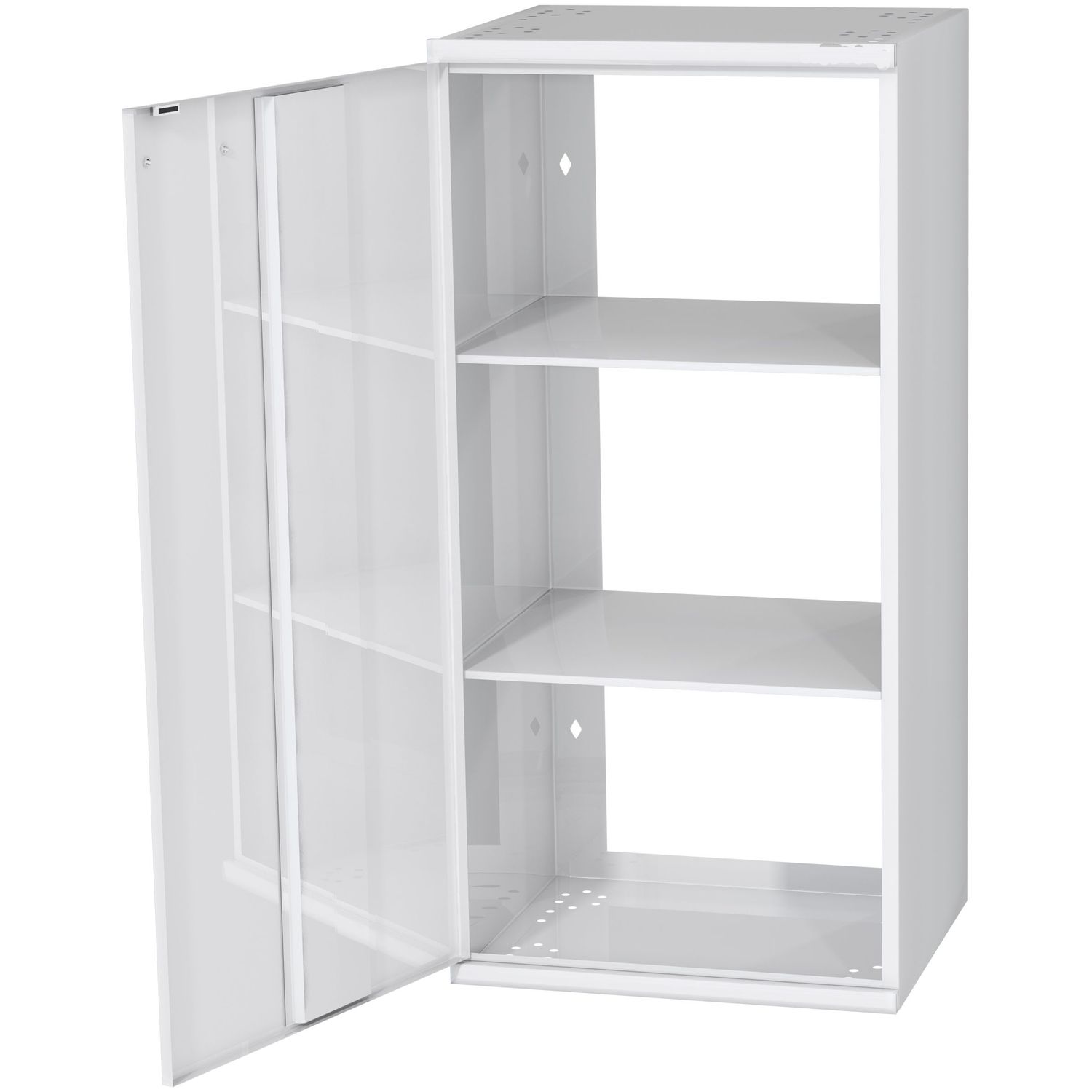 Hyllykaappi Polaria 500x850x350 mm alakaappi vasenkätinen 2 hyllyä valkoinen