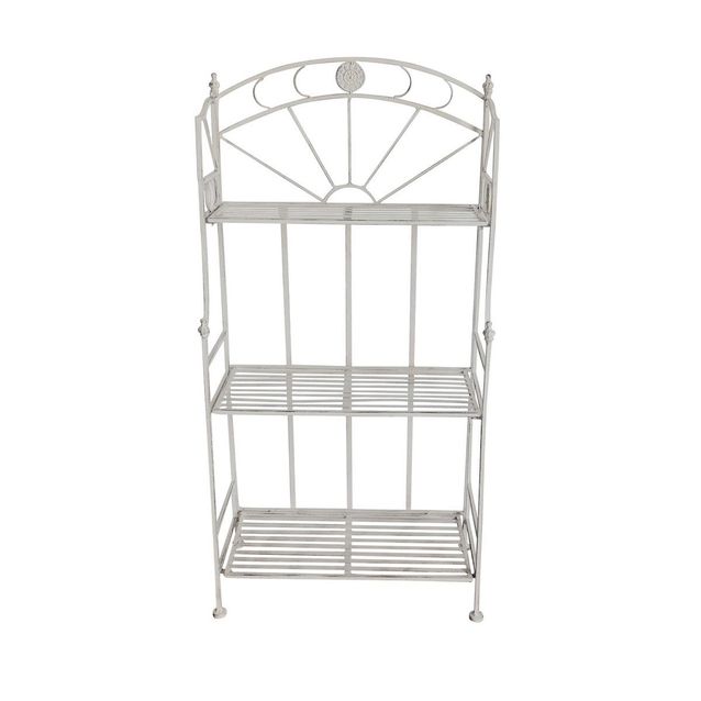 Hyllykkö Chic Garden 120x61x31 cm 3 tasoa kokoontaittuva valkoinen