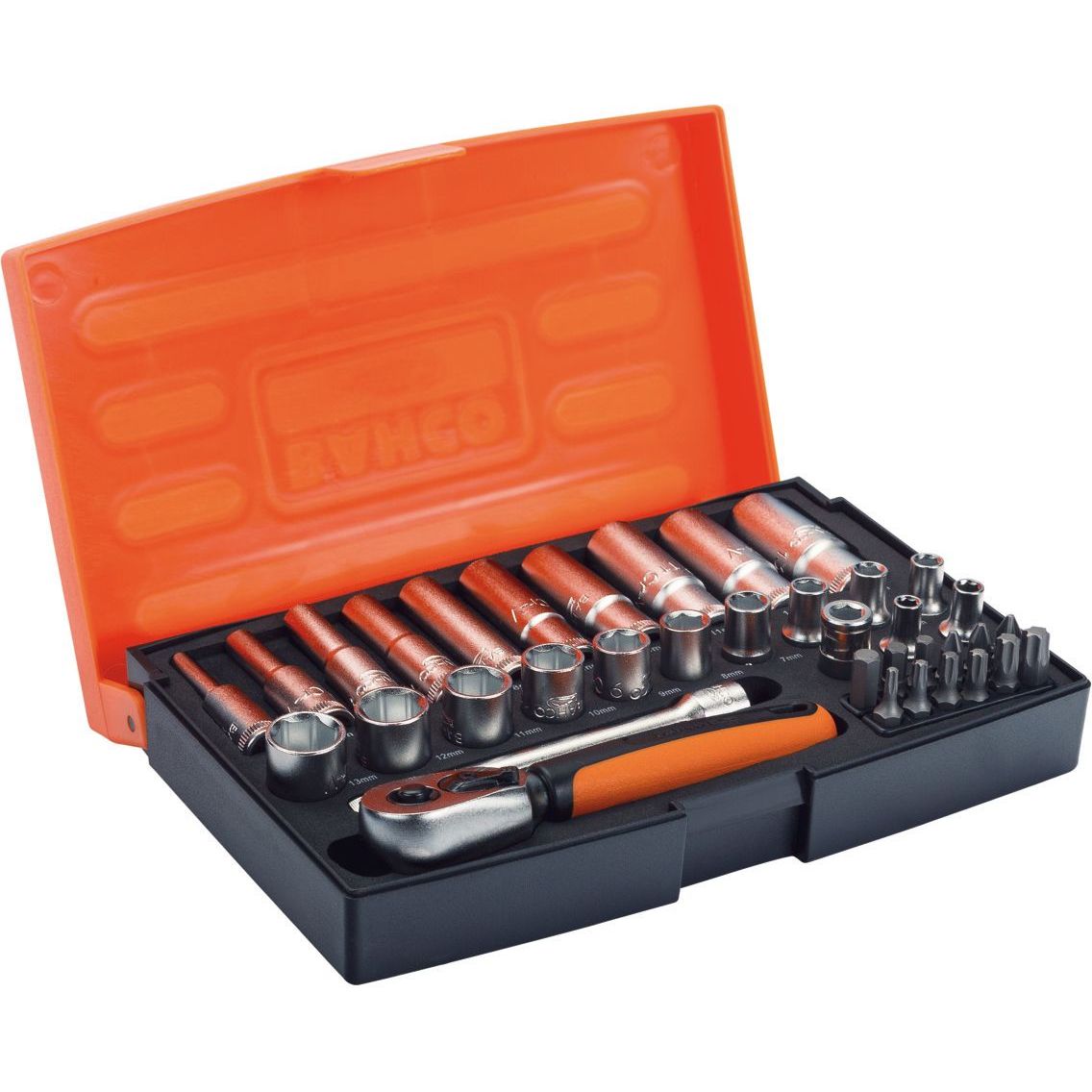 Hylsyavainsarja Bahco SL25L, 1/4", pitkät ja lyhyet, 25 osaa