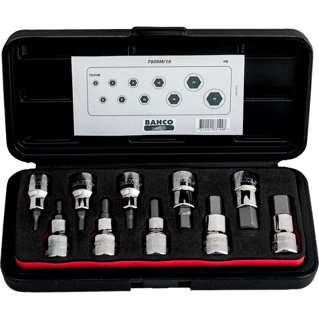 Hylsysarja Bahco 7809M/10, kuusiokolo