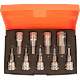 Hylsysarja Bahco S9HEX, 1/2", Hex-kärki, 9 osaa