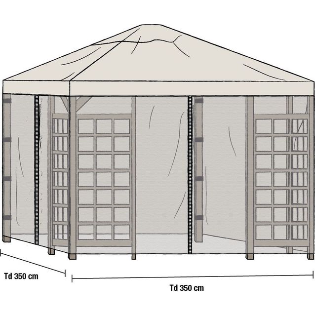 Hyttysverkko Hov 3.5x3.5m 2kpl harmaa