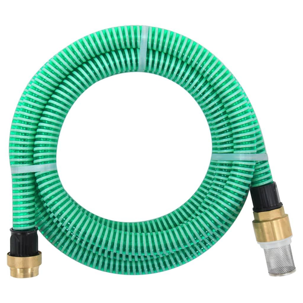 Imuletku messinkiliittimillä, PVC, vihreä 1,1" 5m