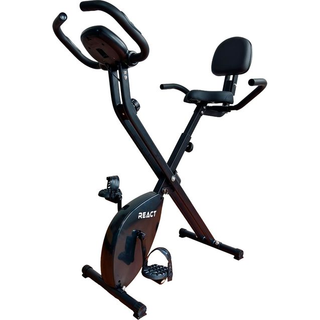 Kokoontaitettava kuntopyörä React, selkänojalla