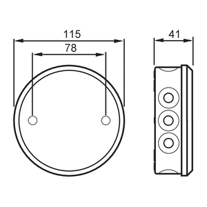 Jakorasia pyöreä IP44 AP 7 mittakuva