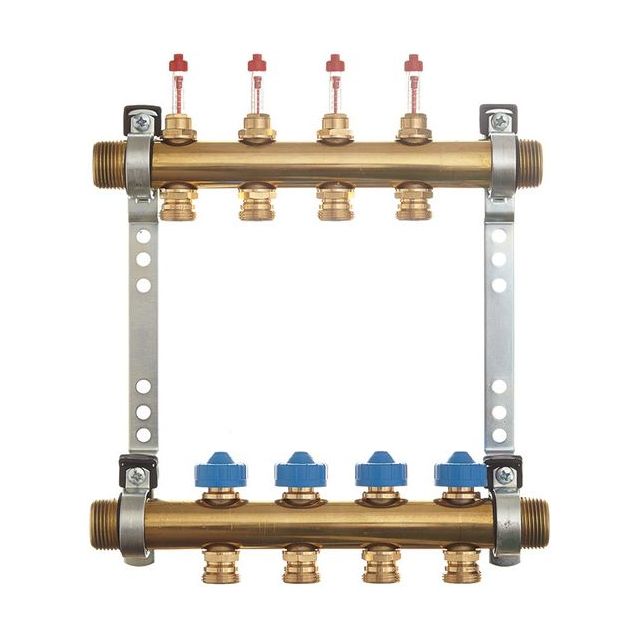 Lattialämmitysjakotukki Roth, virtausmittarilla, 12-haarainen, 1