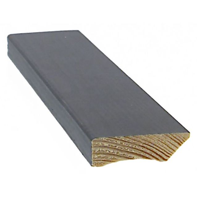 Jalkalista Cent 12x42x3300 mm mänty lakattu musta