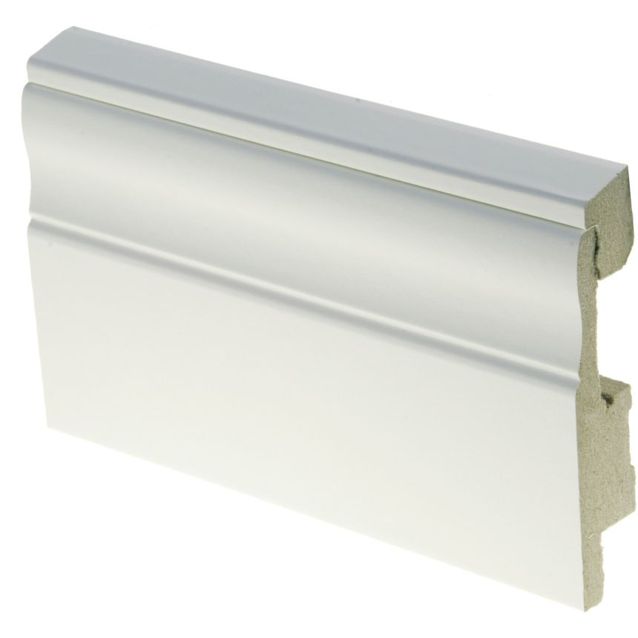 Jalkalista johtokotelolla Maler, 19x90x2750mm, MDF, valkoinen