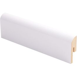 Jalkalista Maler R10 Pyörre 12x42x2750mm MDF puhdas valkoinen