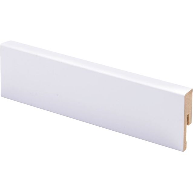 Jalkalista Maler R2 Aava, 12x42x2750mm, MDF, puhdas valkoinen