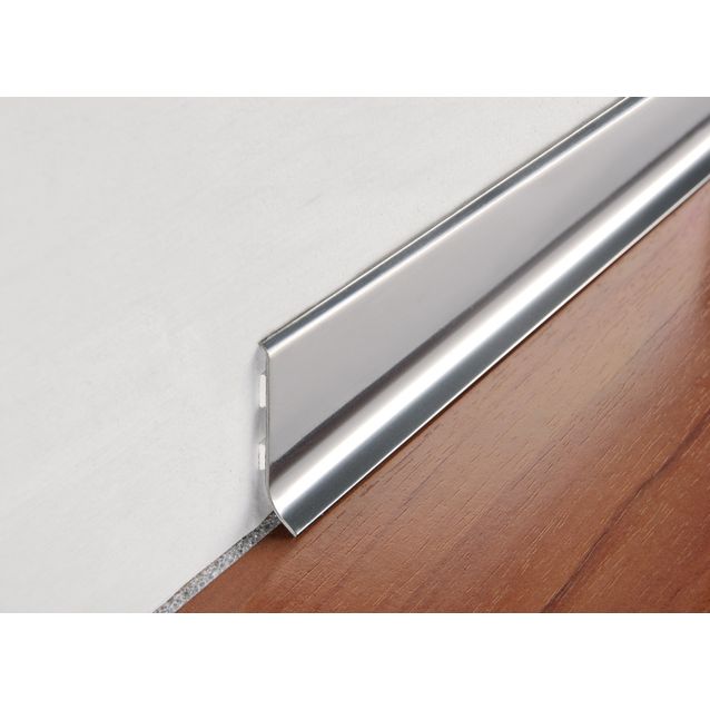 Jalkalista Progress Profiles Skirting 40 tarrakiinnitys 40x2000 mm kiiltävä rst