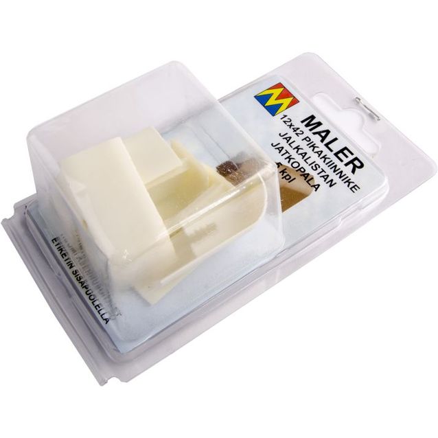 Jalkalistan jatkopala Maler R10, 12x42mm, valkoinen