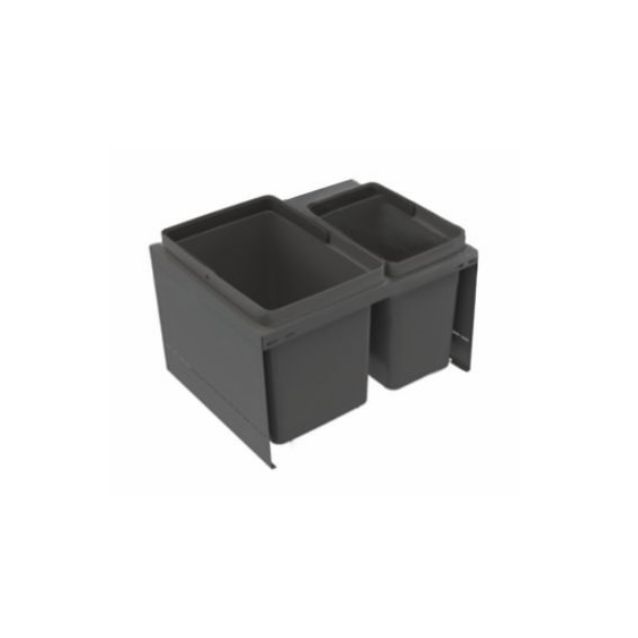 Jätelajittelujärjestelmä IMA Cube Compact M50 1x10L + 1x19L tummanharmaa 1