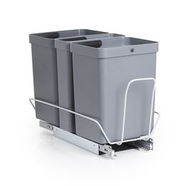 Jätelajitteluvaunu Grip HT 2x10L + 1x5L harmaa