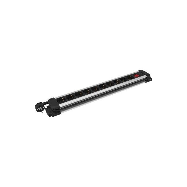 Jatkojohto Gelia 2m 10-osainen + kytkin musta/harmaa