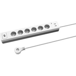 Jatkojohto Gelia 6-12+2 Mix 1,4m 6/12-osainen + 2xUSB-A valkoinen