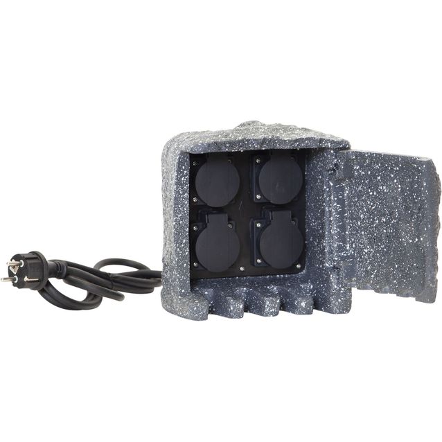Jatkojohto ulkokäyttöön Star Trading Plugge, 4-osainen, 200x200x200mm, harmaa