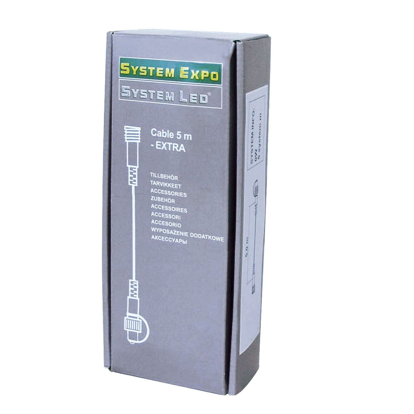 Jatkokaapeli System LED Extra musta 5 m pakkauksessa