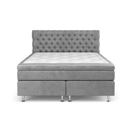 Jenkkisänky Estelle, 160x200 cm, sametti, harmaa (43182)