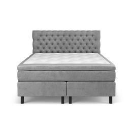 Jenkkisänky Estelle, 160x200 cm, sametti, harmaa (43852)