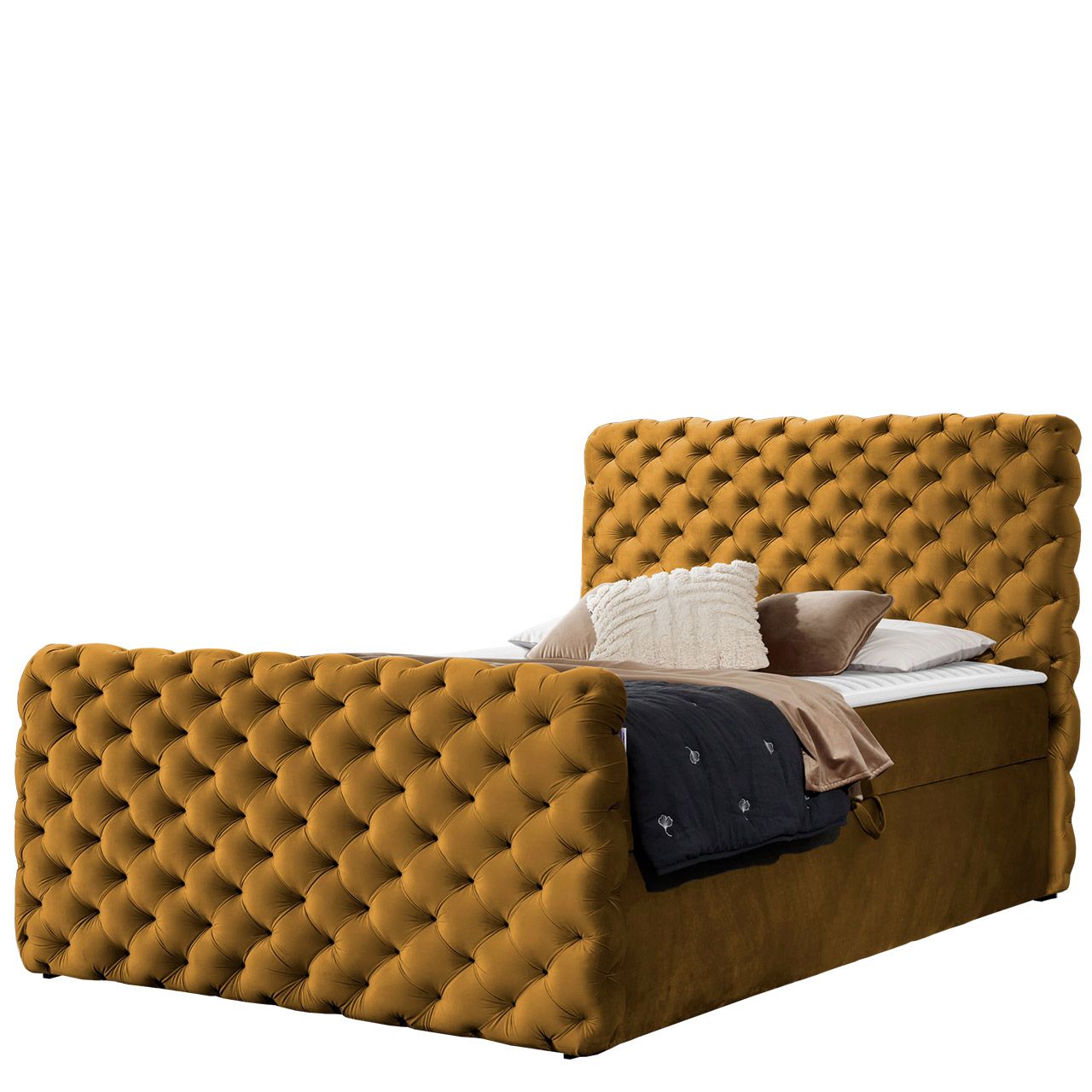 Jenkkisänky CHESTERFIELD LUX 180x200, keltainen (5161)