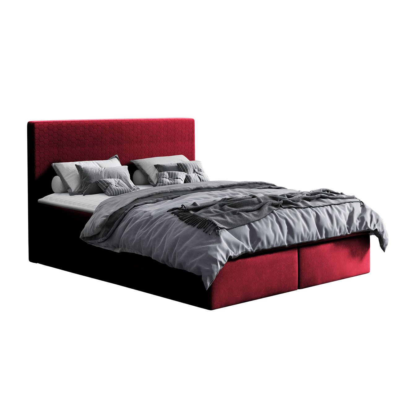 Jenkkisänky COSMO 120x200 + sijauspatja, punainen (2079)