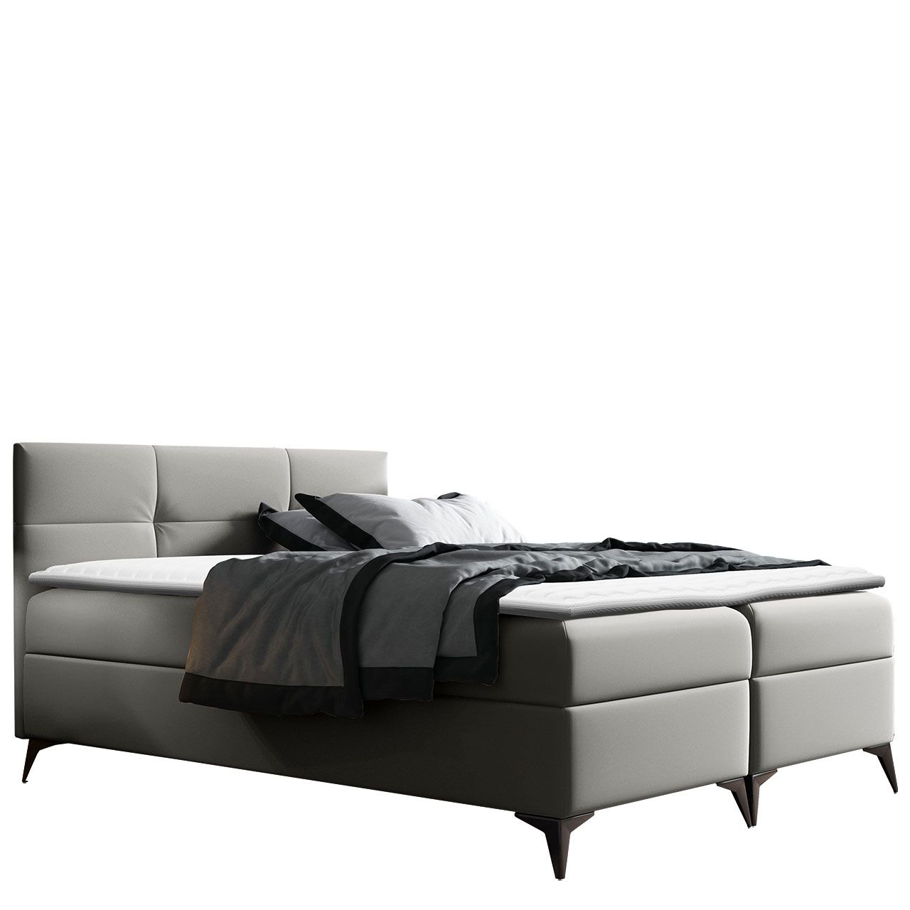 Jenkkisänky FIGARO 140x200 + sijauspatja, harmaa (4614)