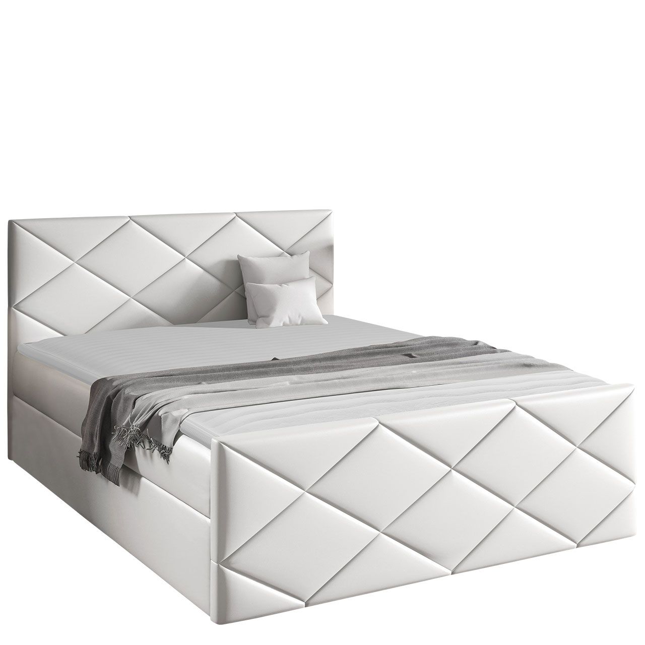 Jenkkisänky HERKULES 180x200 + sijauspatja, valkoinen (8513)