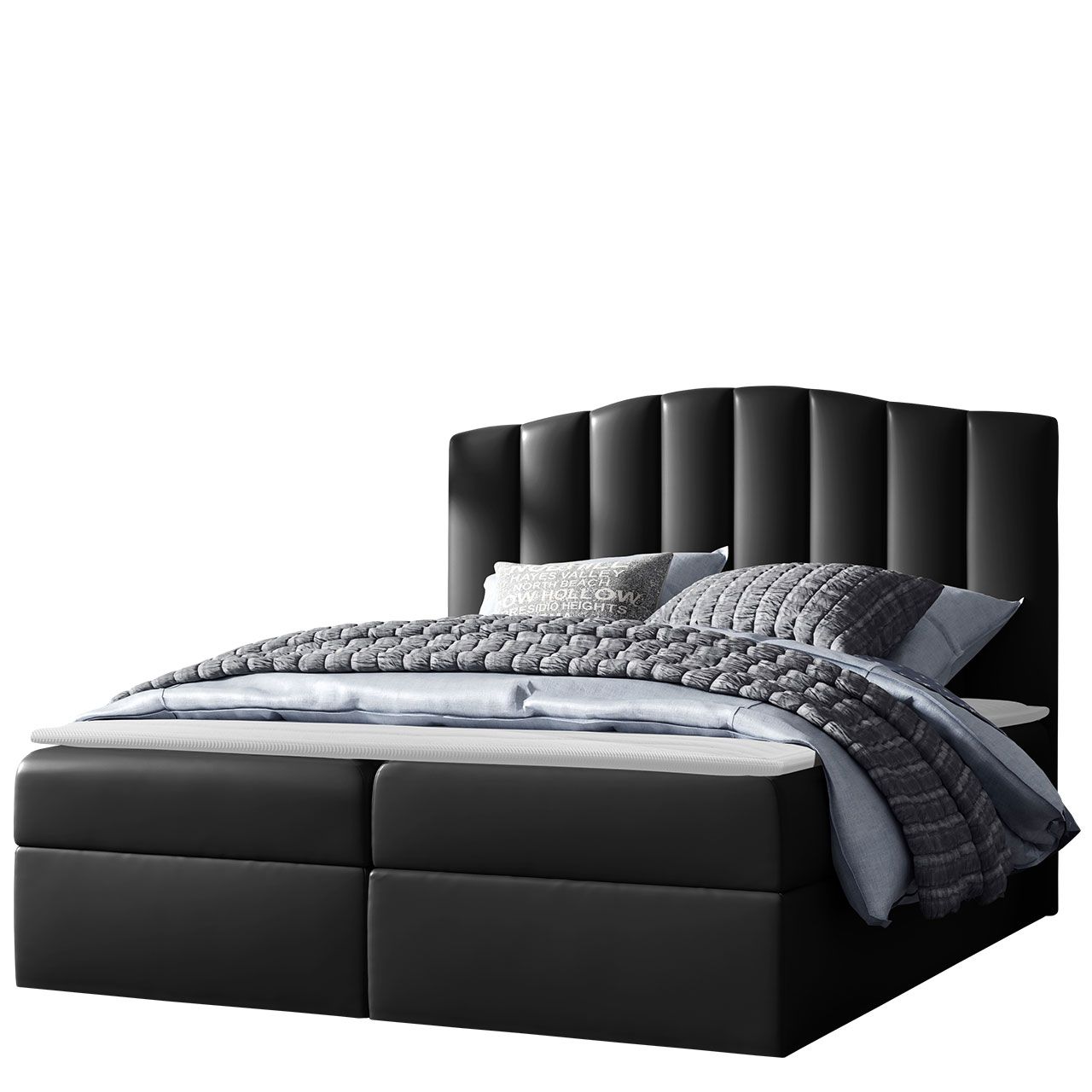 Jenkkisänky LINDOS 180x200 + sijauspatja, musta (0165)