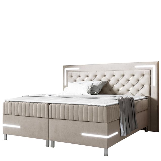 Jenkkisänky TANGO 5 120x200 + LED, beige (3384)