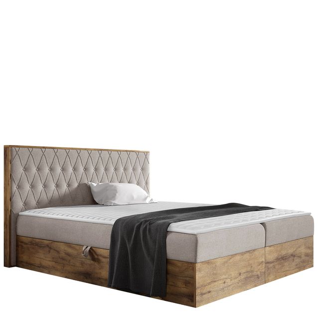 Jenkkisänky WOOD 6 120x200 + sijauspatja, beige (1867)