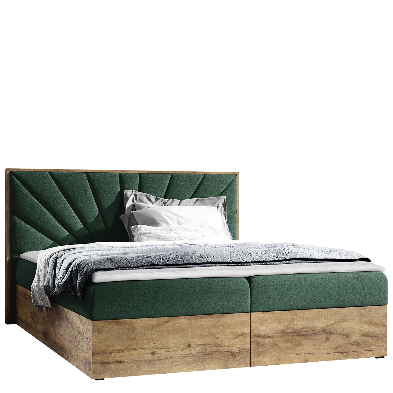 Jenkkisänky WOOD 7 120x200 + sijauspatja, vihreä (2130)