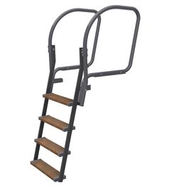 Kääntyvä laituritikas Markki 4 askelmaa tummanharmaa teräs