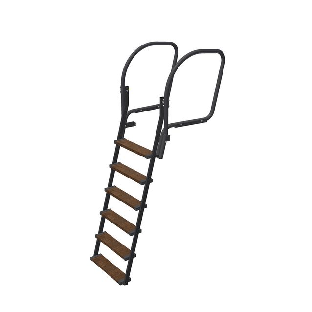 Kääntyvä laituritikas Markki 6-askelmaa tummanharmaa