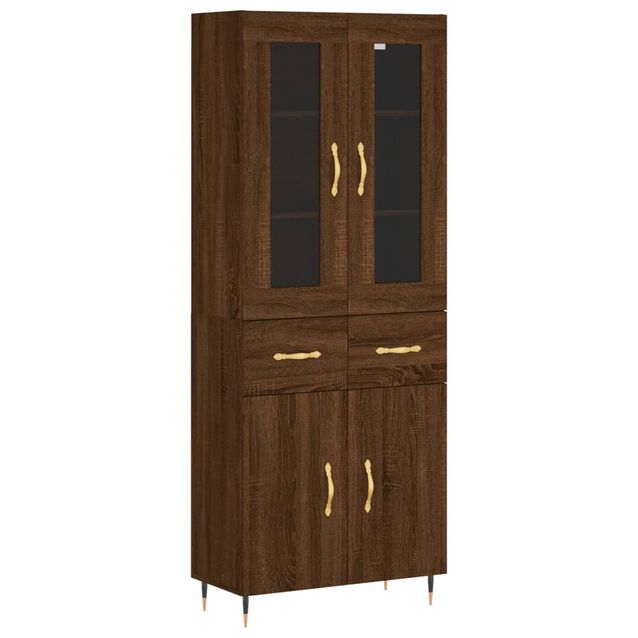 Kaappi ruskea tammi 69,5x34x180 cm tekninen puu (98520)