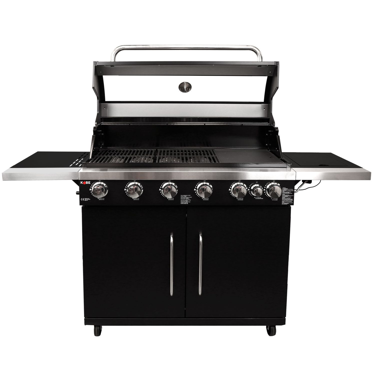 Kaasugrilli Kobe Black 6 poltinta + sivukeitin