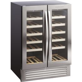 Kahden lämpötilan viinikaappi Scandomestic SV91X 60x86.5cm teräs