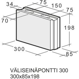 Väliseinäpontti Weber Kahi 300 300x85x198 mm 1 kpl