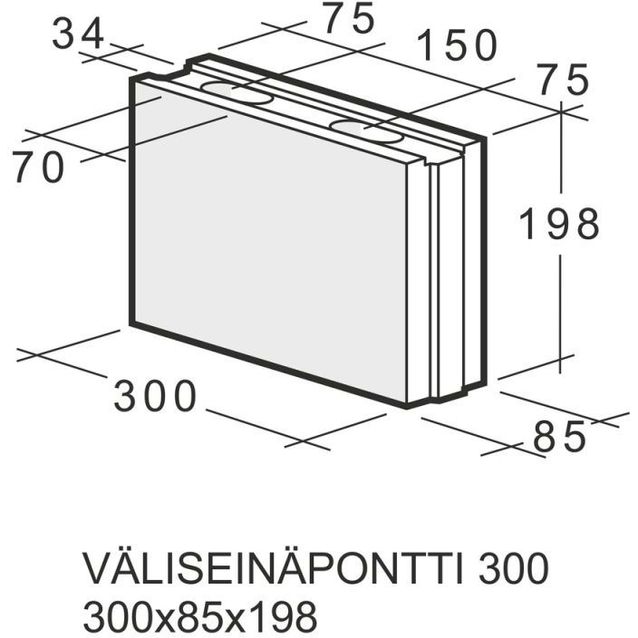Väliseinäpontti Weber Kahi 300 300x85x198 mm 1 kpl