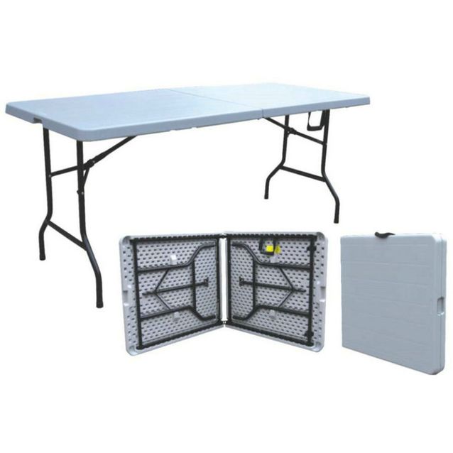 Taittopöytä 74x74x180 cm teräsjalat