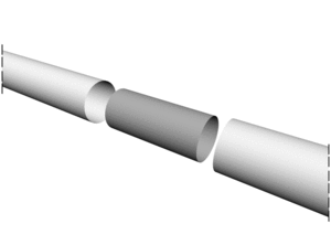 Kaideosa ruostumaton teräs liitoskappale suora