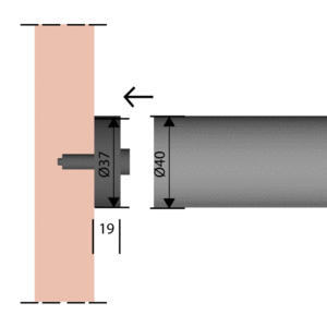 Kaideosa ruostumaton teräs Ø40 mm päätykiinnike