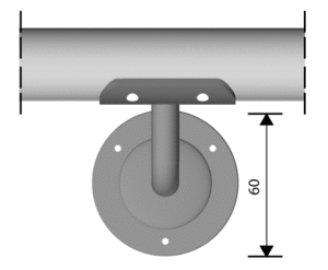 Kaideosa ruostumaton teräs Ø40 mm seinäkannake