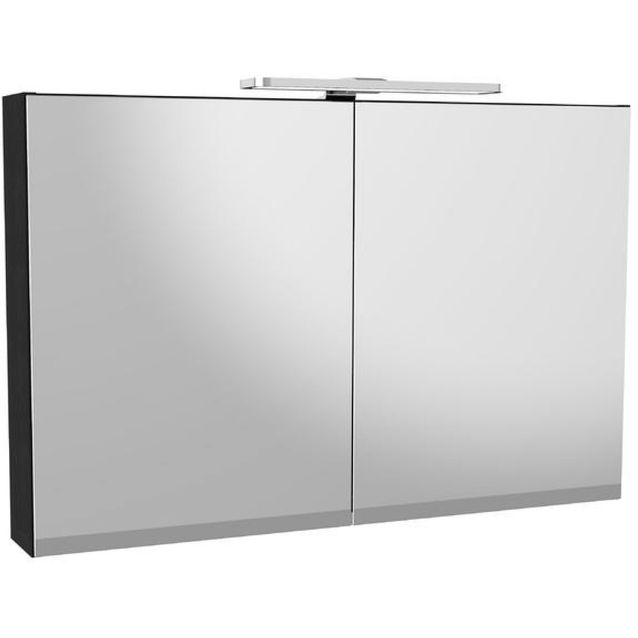 Peilikaappi Gustavsberg Artic Black Oak 944x650x132 LED-valoilla