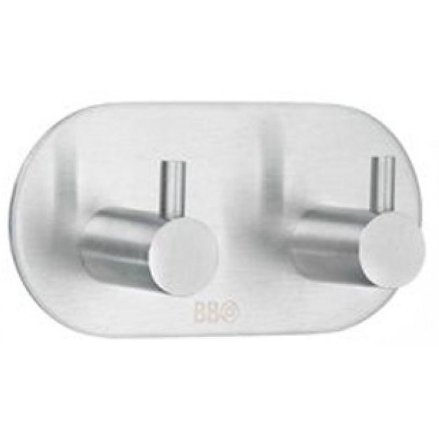 Kaksoiskoukku Smedbo B design 1102 tarrakiinnitteinen harjattu